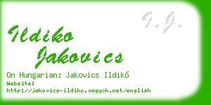 ildiko jakovics business card
